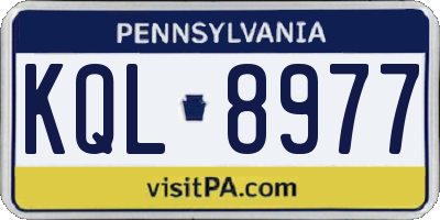 PA license plate KQL8977