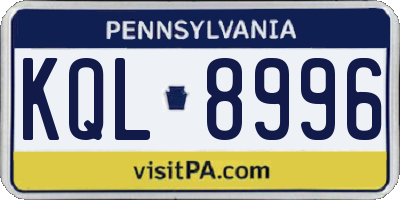 PA license plate KQL8996