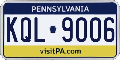 PA license plate KQL9006