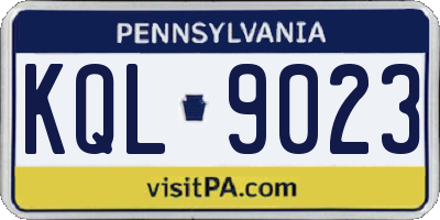 PA license plate KQL9023