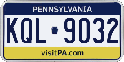 PA license plate KQL9032