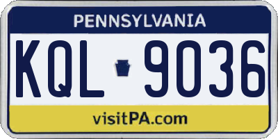 PA license plate KQL9036