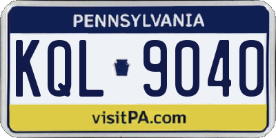 PA license plate KQL9040