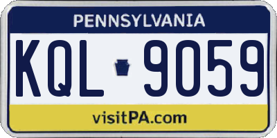 PA license plate KQL9059
