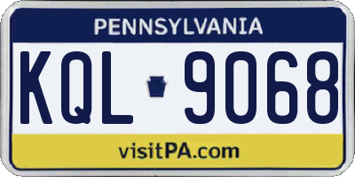 PA license plate KQL9068