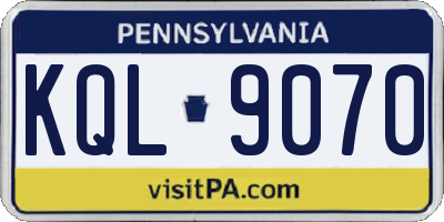 PA license plate KQL9070