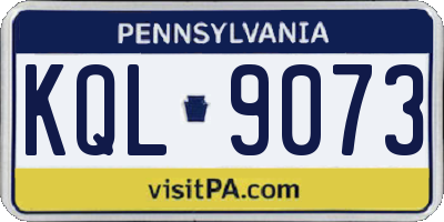 PA license plate KQL9073