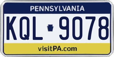 PA license plate KQL9078
