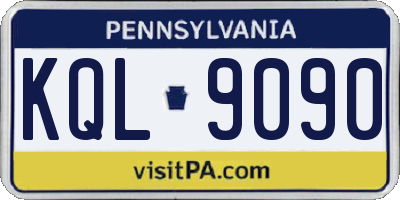 PA license plate KQL9090