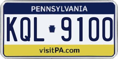 PA license plate KQL9100