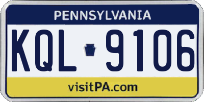 PA license plate KQL9106