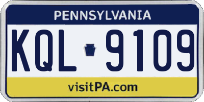 PA license plate KQL9109