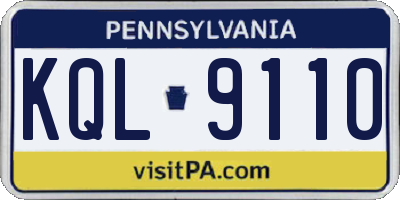 PA license plate KQL9110
