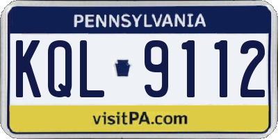 PA license plate KQL9112