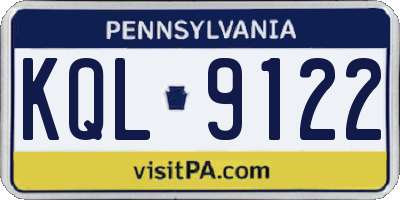 PA license plate KQL9122