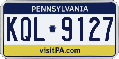 PA license plate KQL9127