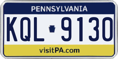 PA license plate KQL9130