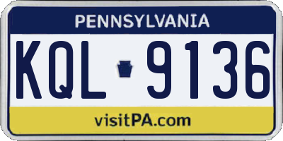 PA license plate KQL9136