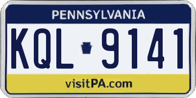 PA license plate KQL9141