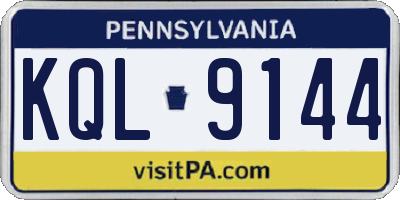 PA license plate KQL9144