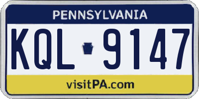 PA license plate KQL9147