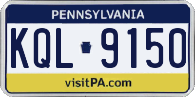 PA license plate KQL9150