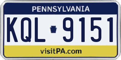 PA license plate KQL9151
