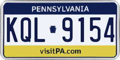 PA license plate KQL9154