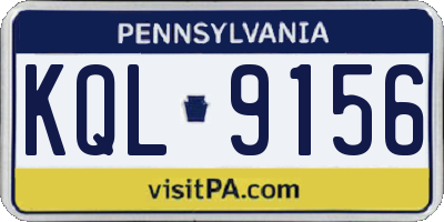 PA license plate KQL9156