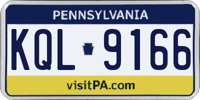 PA license plate KQL9166
