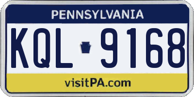 PA license plate KQL9168