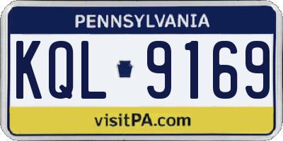 PA license plate KQL9169
