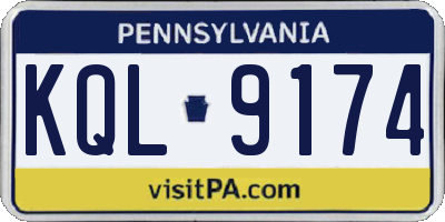 PA license plate KQL9174