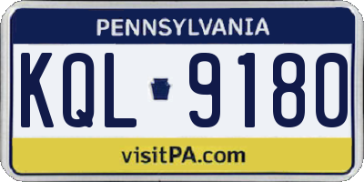 PA license plate KQL9180
