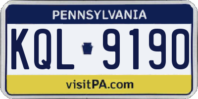 PA license plate KQL9190