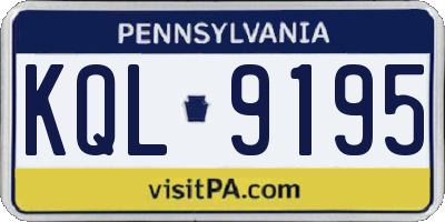 PA license plate KQL9195