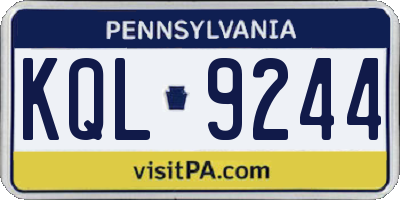 PA license plate KQL9244