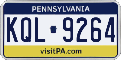 PA license plate KQL9264