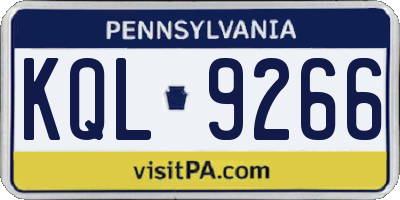 PA license plate KQL9266