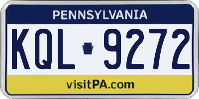 PA license plate KQL9272