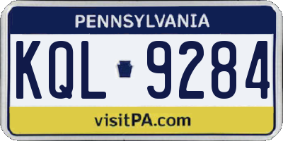 PA license plate KQL9284