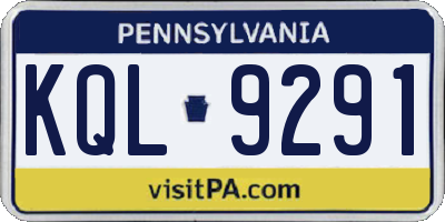 PA license plate KQL9291