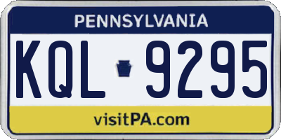 PA license plate KQL9295