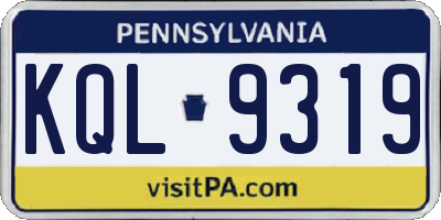 PA license plate KQL9319