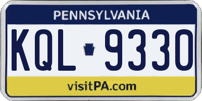 PA license plate KQL9330