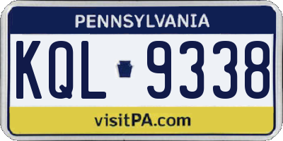 PA license plate KQL9338