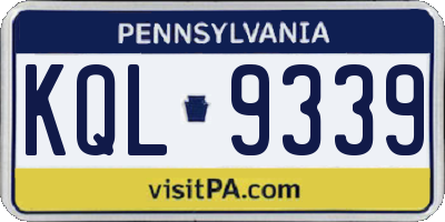 PA license plate KQL9339