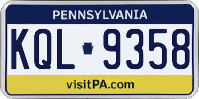 PA license plate KQL9358