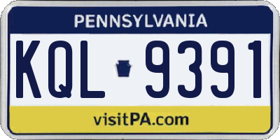 PA license plate KQL9391