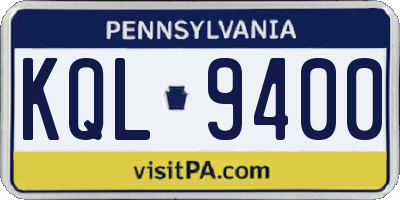 PA license plate KQL9400